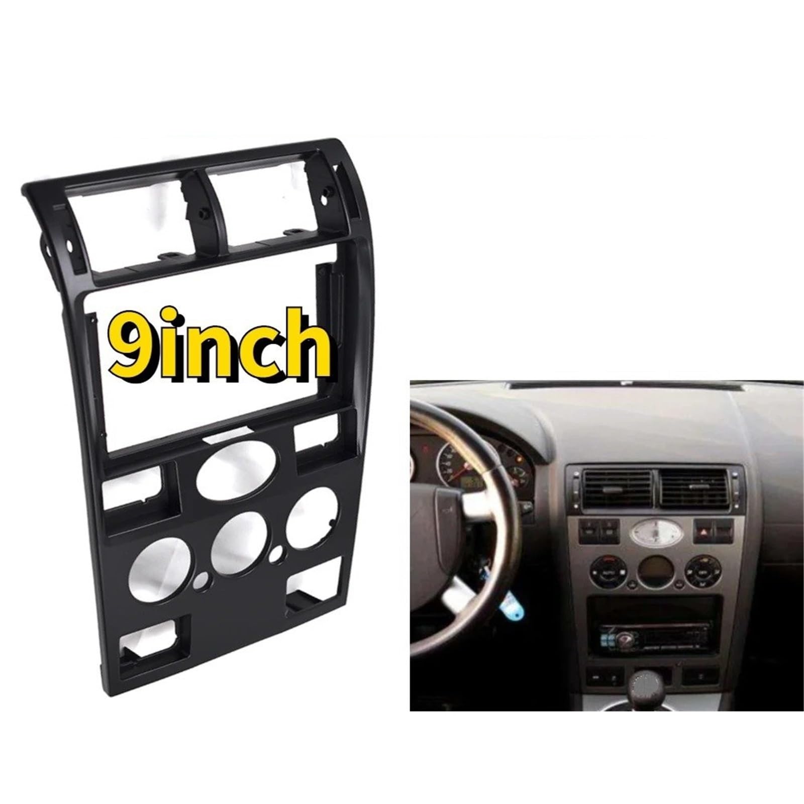 Cubierta Radio Marco para Ford para Mondeo Sedan 2000-2003 2 DIN 9 Pulgadas Marco De Audio para Coche Soportes Radio Navegación GPS Panel Salpicadero