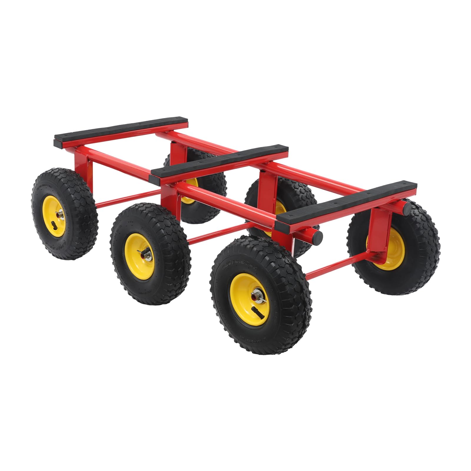 6 kół, czerwony samochód terenowy, stojący, udźwig 1200 kg, wózek meblowy, do domu, logistyki, dekoracji, magazynu, 100 x 55,73 x 33,83 cm