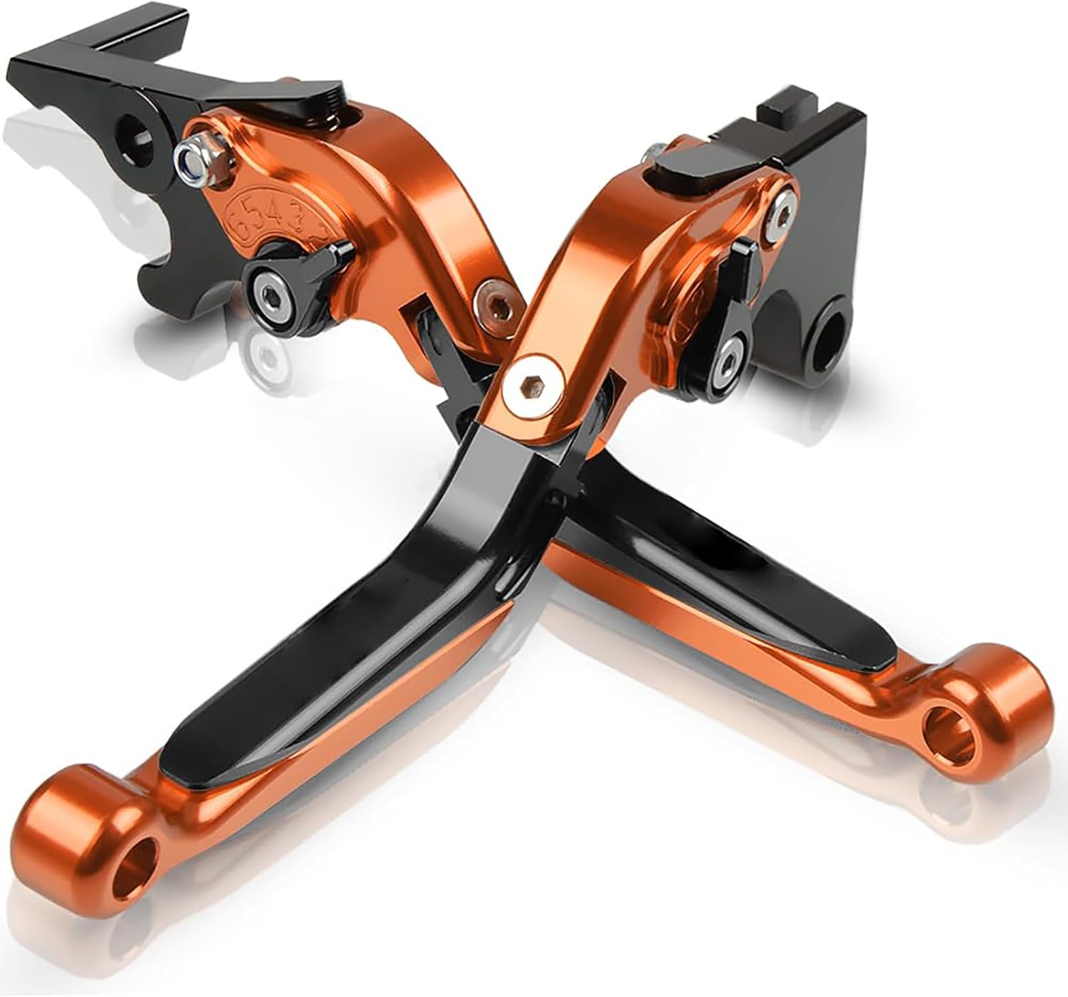 Brake Clutch Levers Set Foldable Extendable CNC for 790 Adventure/790 Adventure R 2014-2017 Orange