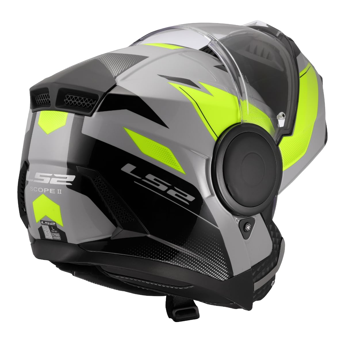 LS2, Casco Moto Modular SCOPE II DURIA Grey H-V Yellow, XS