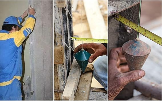 Magnetic Plumb Bob for w/String Quick-stabilizing Hanging Wire Hammer Line Vertical Measuring Tool 3/6m Fix on Wood Mas