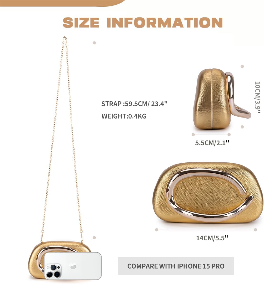 Evening Clutch Purses Women PU Handbags Metal Decoration Shoulder Crossbody Bag Wedding Party - Image 4