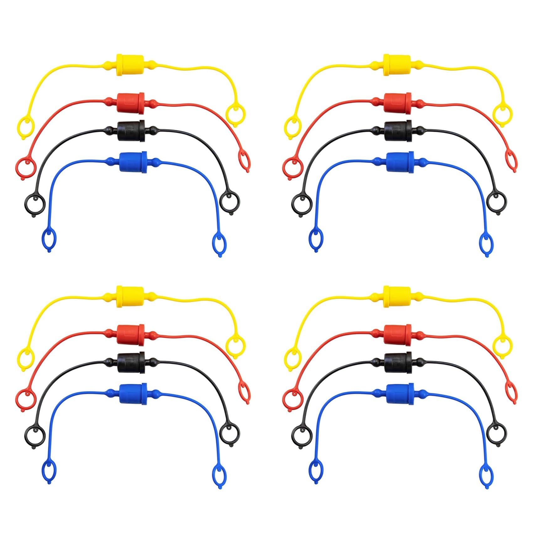 Ctrlzs Men's 16 Sets Hydraulic Quick Coupler Dust Cap And Fe Plug Cover, Rubber Dust Caps/Plugs(Iso-A 1/4Inch)