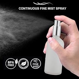 Empty Frosted Glass Spray Bottle 3.4oz, Perfume Atomizer, Fine Mist Spray (2 PACK)