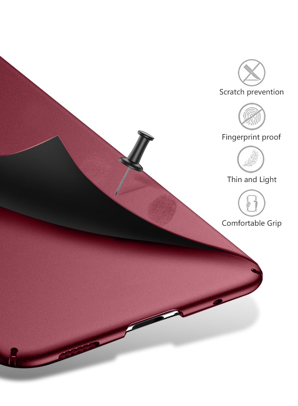 Bastmei Cover per OnePlus 10 PRO 5G, Ultraleggero Ultrasottile Antiscivolo AntiGraffio della Telecamera, PC Rigido Smerigliato Cover per OnePlus 10 PRO 5G (Grigio, Smerigliato