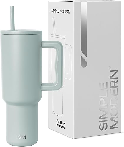Miniatura 83 de Simple Modern Colección Trek Vaso de 40 fl oz con asa y tapa con popote, botella de agua reutilizable de acero inoxidable, aislada, de viaje, apta