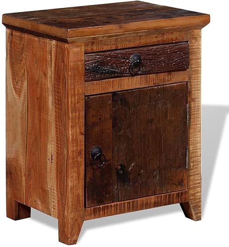 Homvdxl Mesita de noche de madera mesita de noche con cajón y puerta de almacenamiento mesa auxiliar mesa de sofá para sala de estar dormitorio
