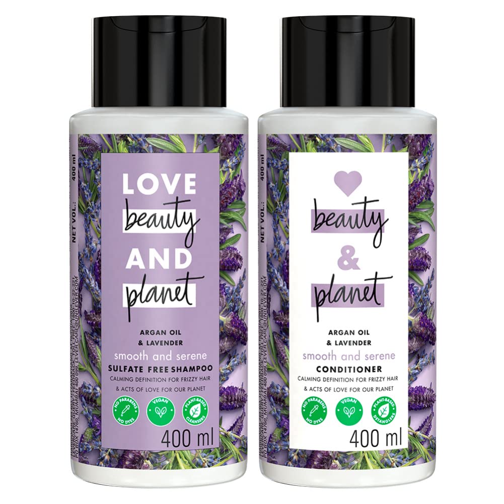 Love Beauty & Planet Smooth and Serene Conditioner with Argan Oil and Lavender Aroma, 400 ml And Love Beauty & Planet Smooth and Serene Shampoo with Argan Oil and Lavender Aroma, 400 ml-image-42