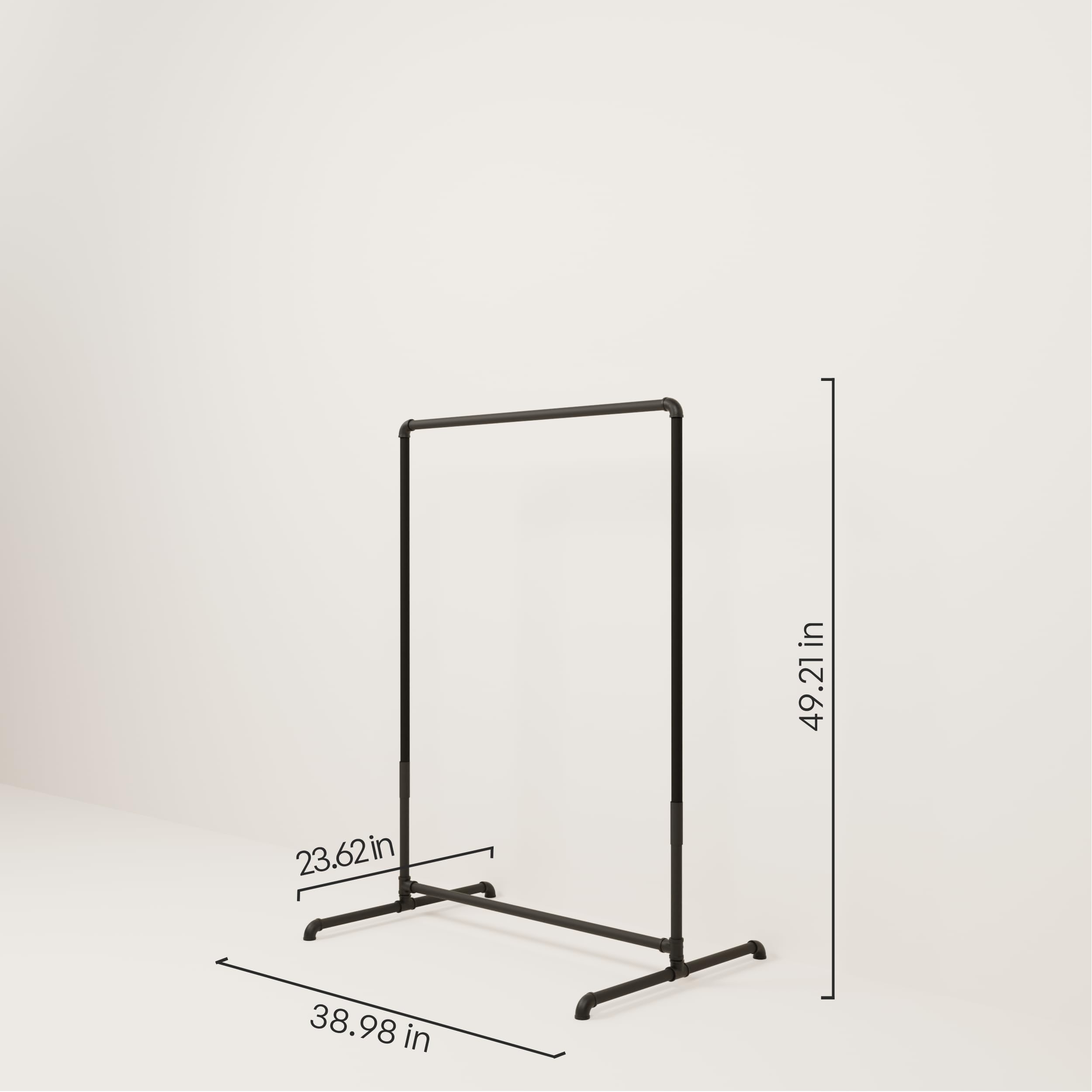 pamo Burro Ropa Independiente Negro 99x125 cm - Perchero de Pie | Soporta 60 kg - Recubrimiento en polvo resistente a los rayones y a los golpes, instalación rápida en 20 minutos