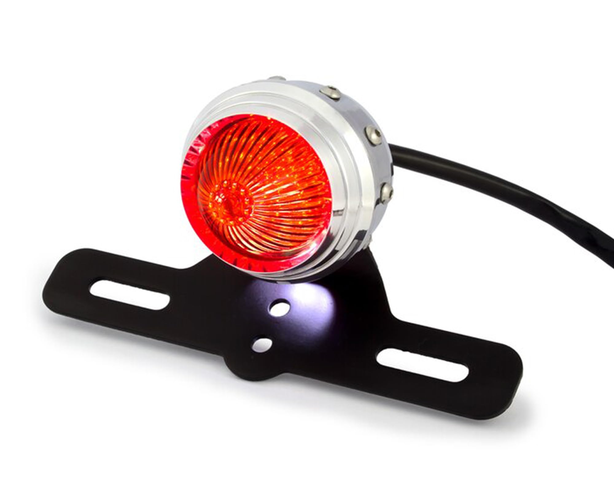 Moto LED Feu Stop Arrière Style Rétro Personnalisé Vintage en Aluminium Poli
