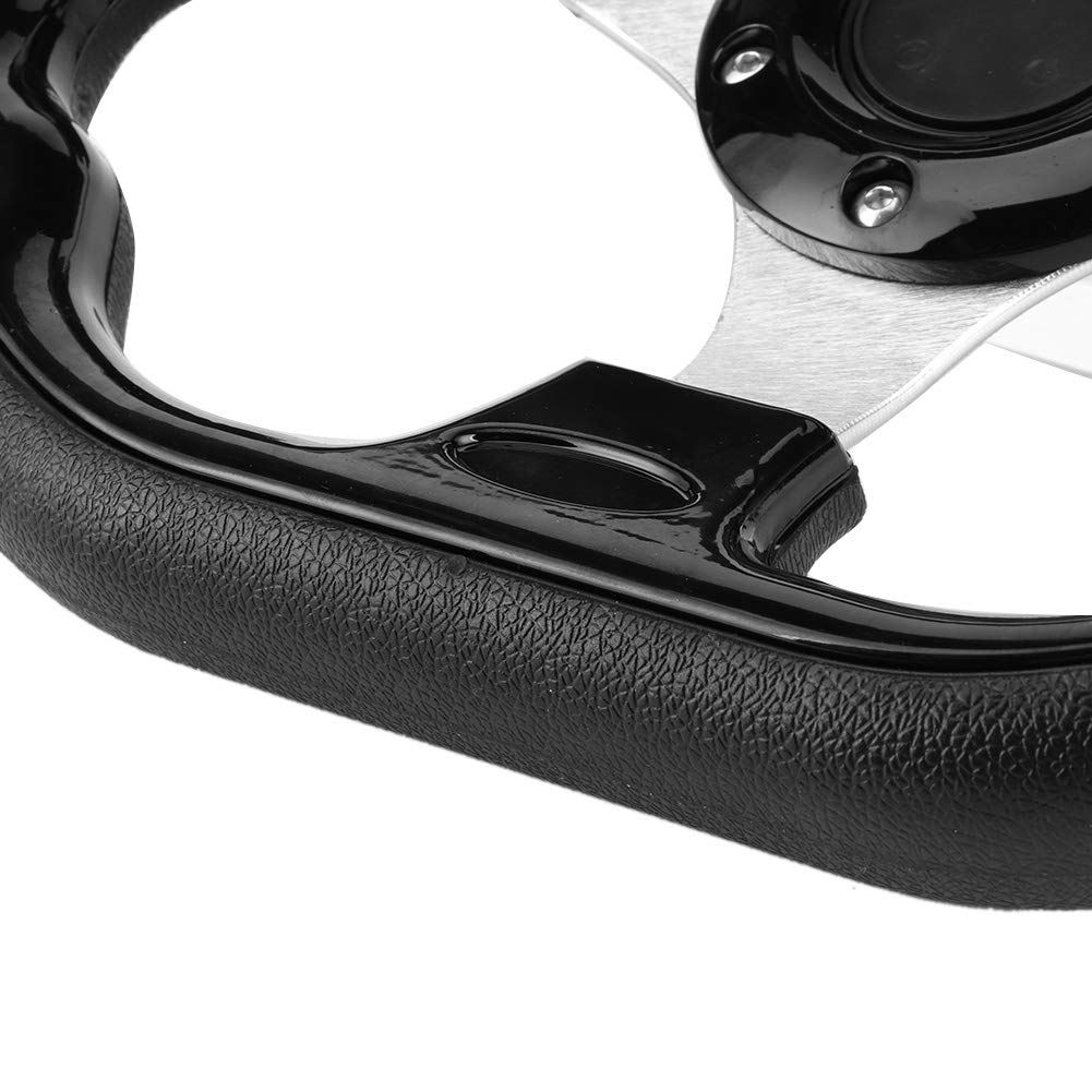 Volante per auto volante nero 320 mm / 12,5 pollici con pulsante del clacson adatto per la maggior parte dei veicoli.,volante