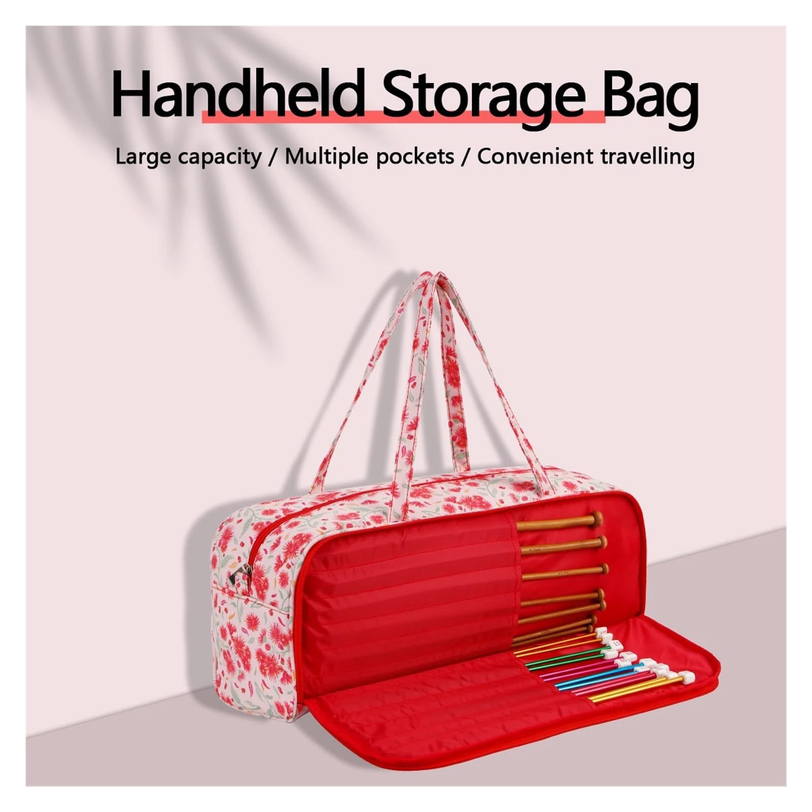 Bolsa de tejer, organizador hilo, bolsa almacenamiento agujas crochet, herramientas costura, accesorios for regalo mujer para Agujas, Hilo