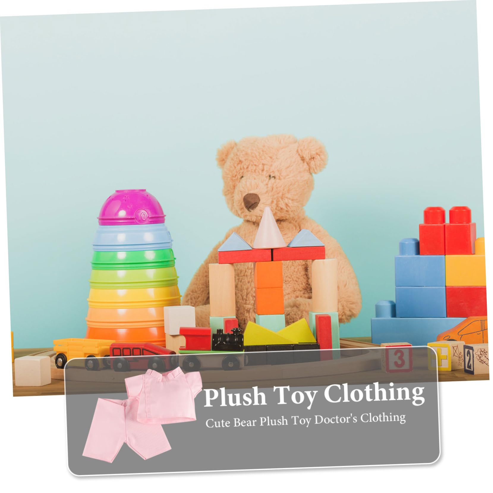 Totority 2 Sets Lovely Doll Clothing Stuffed Animal Outfits Bear Doll Costumes Reusable Dress up Imagination Enhancer