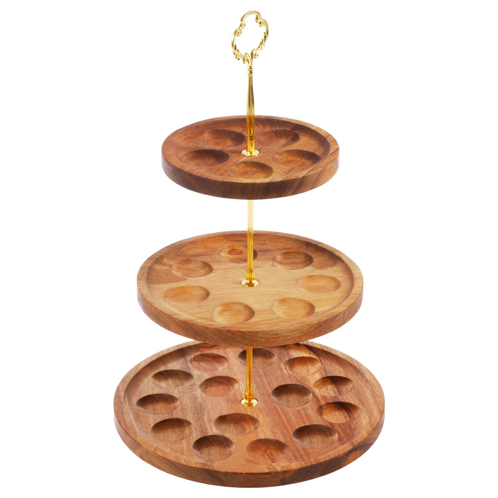 ZJRDYYK 3 Tier Wooden Deviled Egg Platter, Deviled Egg Tray, Deviled Egg Holder for Party, Deviled Egg Stand, Deviled Egg Carrier for Kitchen Countertops
