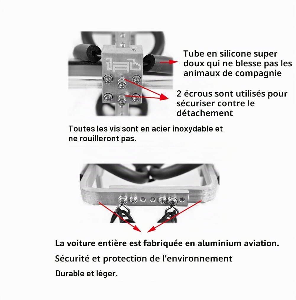 Harnais de Soutien pour Chien, Fauteuil Roulant pour Chat Lapin Handicapé Réadaptation pour Patte Arrière/Jambe Arrière, Aide à Marcher, Chariot pour Les Animaux âgés et Blessés