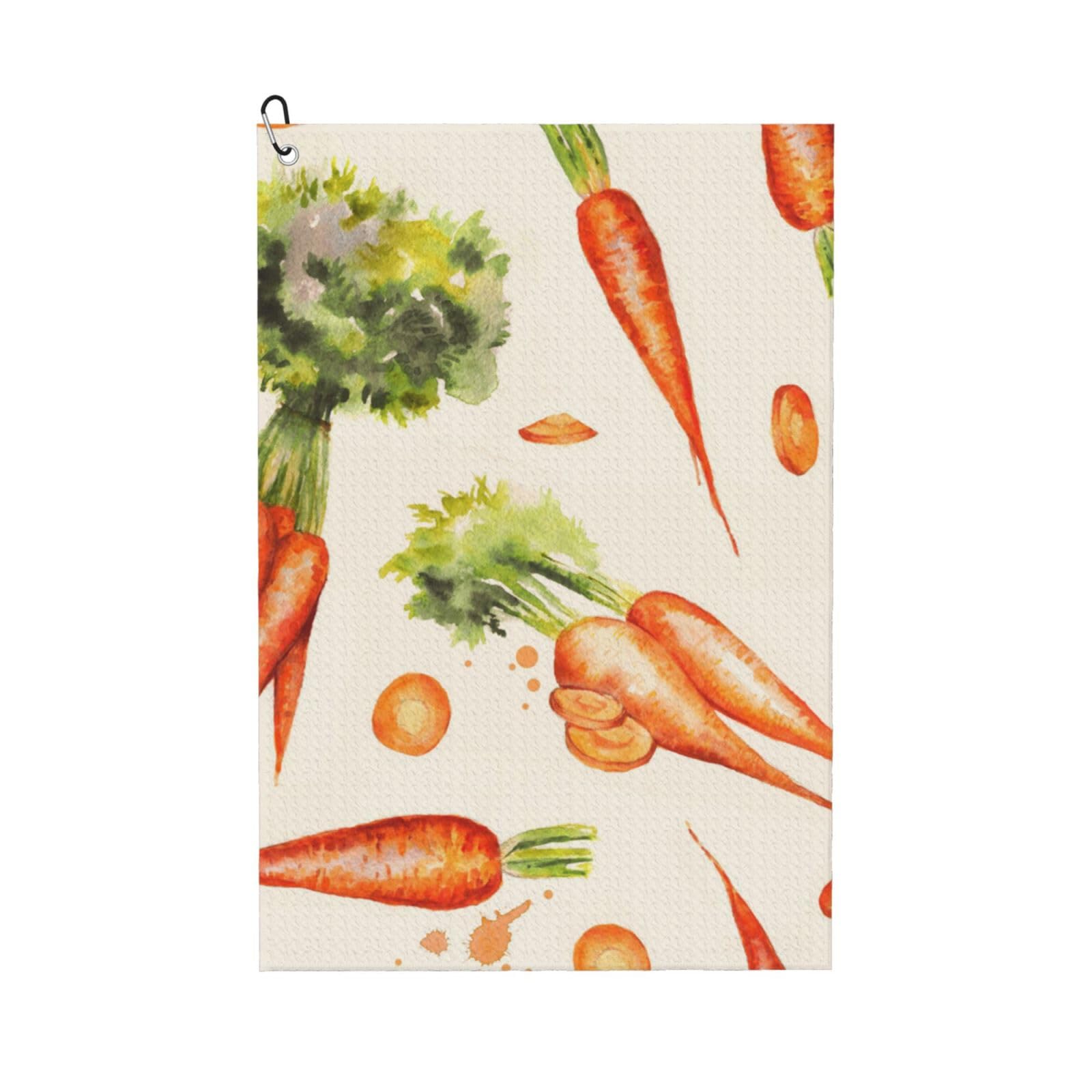 Hnnkloy Watercolor Hand Drawn Carrots, 16x24 in Portable Waffle Golf Towels with Carabiner Clip for Golf Bag