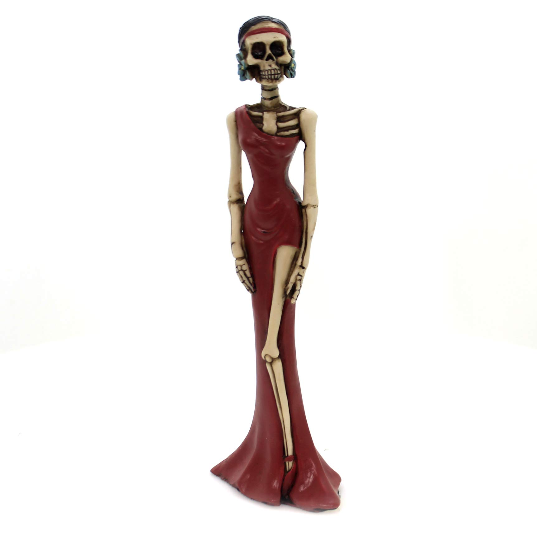 open lace back dress Amazon.com: Ebros Day of The Dead Rose Diva Lady in Red Ballroom Gown  Skeleton Statue 8.5