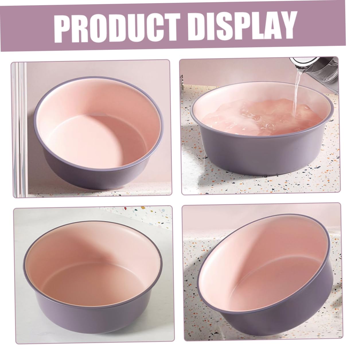 Color Block Face Wash Basin Plastic Bowl for Hair and Outdoor Use