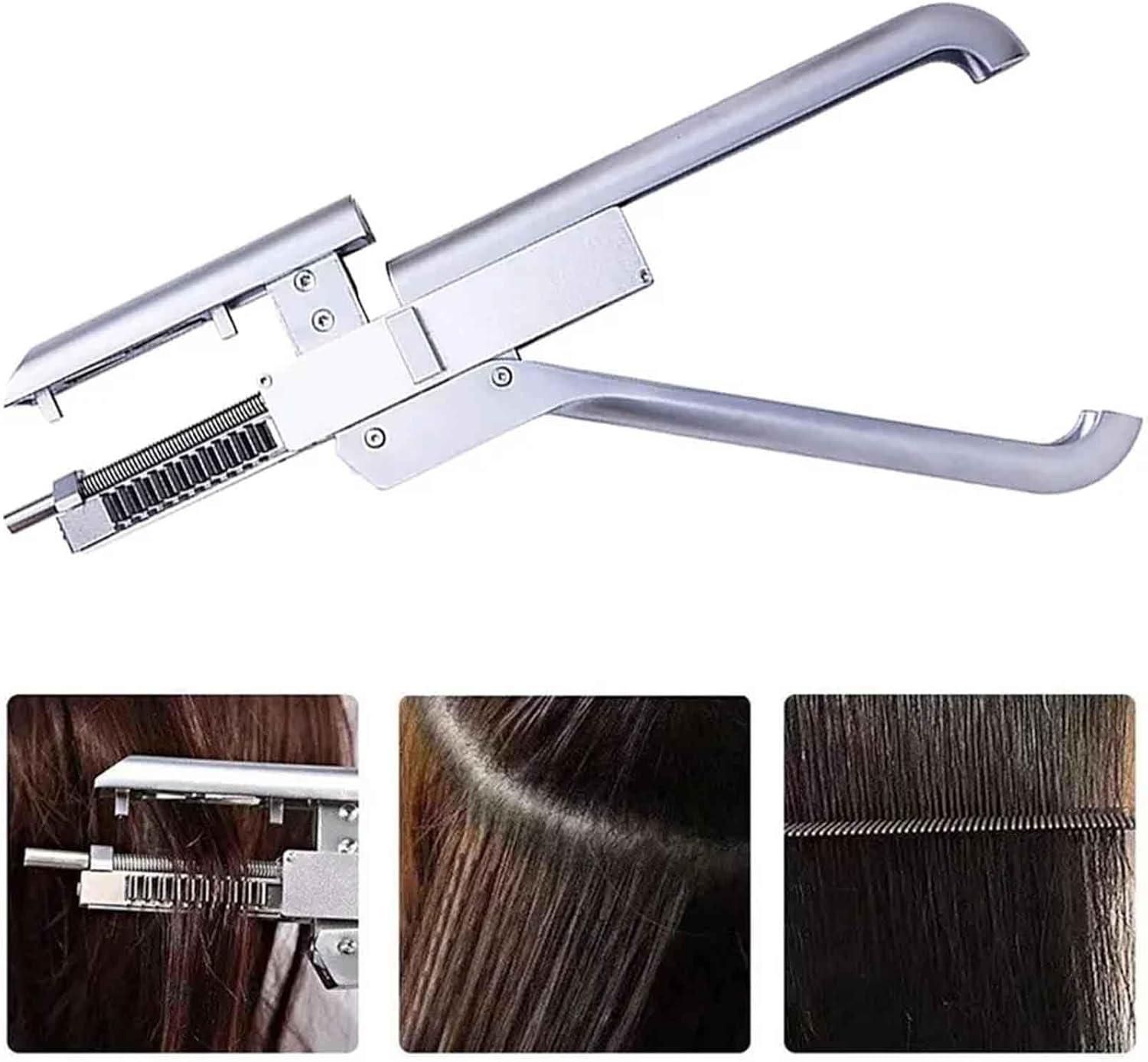 Generic 10 pin 6D Hair Extensions Machine, No Trace Hair Extension Machine kit, Invisible Seamless Hair Extension, with Pliers, 20 Mins Quick-Operated