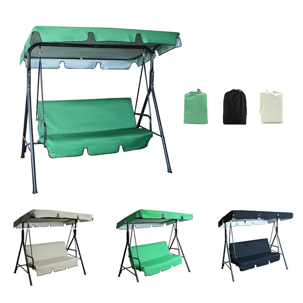 Set Copertura Per Dondolo A 3 Posti, Impermeabile E UV, Include Copertura Seduta E Tettuccio - Per Giardino E Esterno