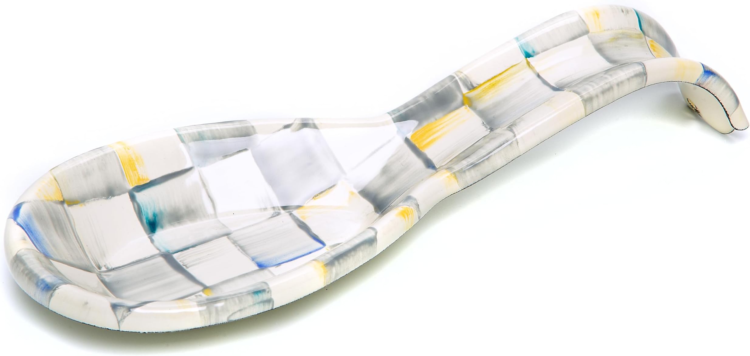 MacKenzie-Childs スターリングチェック エナメル スプーンレスト カウンター用キッチン装飾