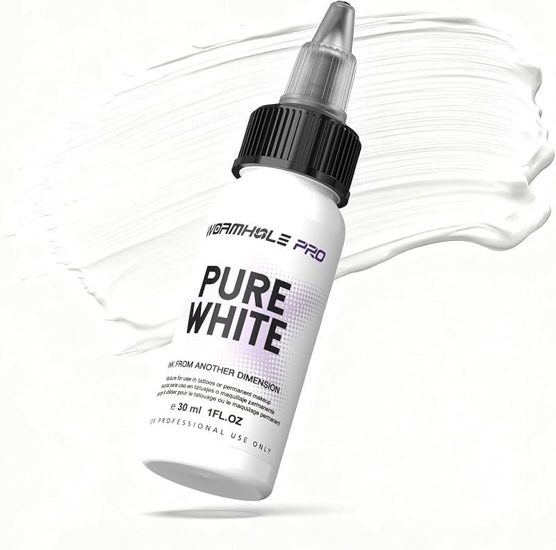 Tinta para tatuagem WORMHOLEPRO Pure White, 30 mL, branco puro