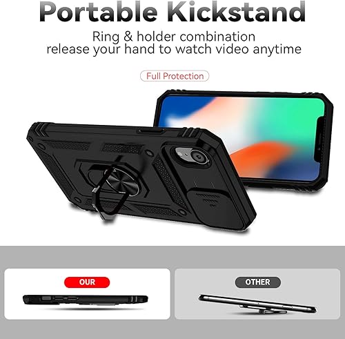 Miniatura 7 de M MAIKEZI Funda para iPhone XiPhone Xs con cubierta para lente de cámara, protector de pantalla HD, protección contra caídas de grado militar,
