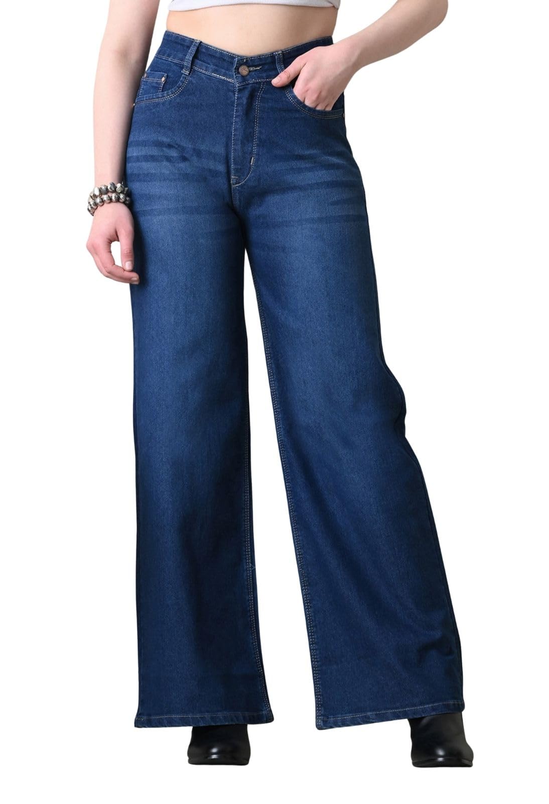 Denim Baggy Jeans for Woman | Wide Leg Jeans for Women | High Waist Jean's for Woman | Loose Fit Plus Size Denim Ladies Jean's for Women(WJ-2605-$)-image-18