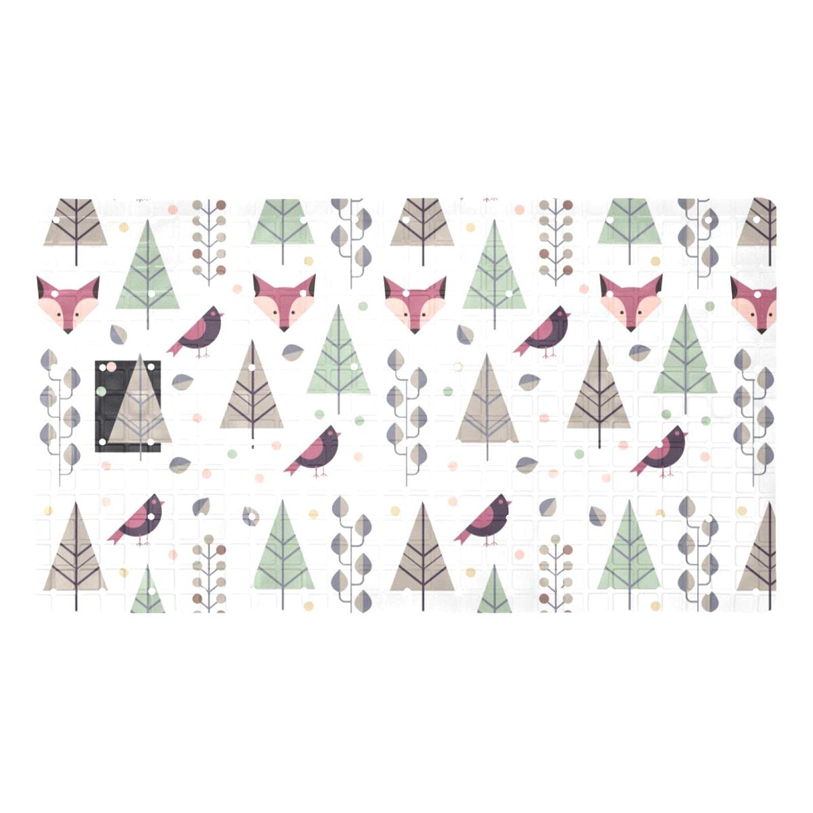 Tapis de bain antidérapant anti-glissade en PVC à ventouses motif animaux d'hiver
