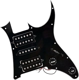 Electric Guitar Pickguard Circuit Complete Set Of White Three-layer Double Single And Double HSH Pickups guitar pickguard pickup (Color : Black)