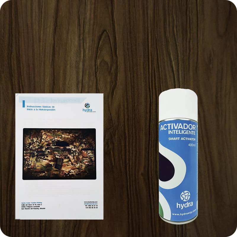 Kit Hydrographie BASIC - Activateur 400ml + Film Effet Noyer - Largeur 50cm, Longueur 800cm - 8