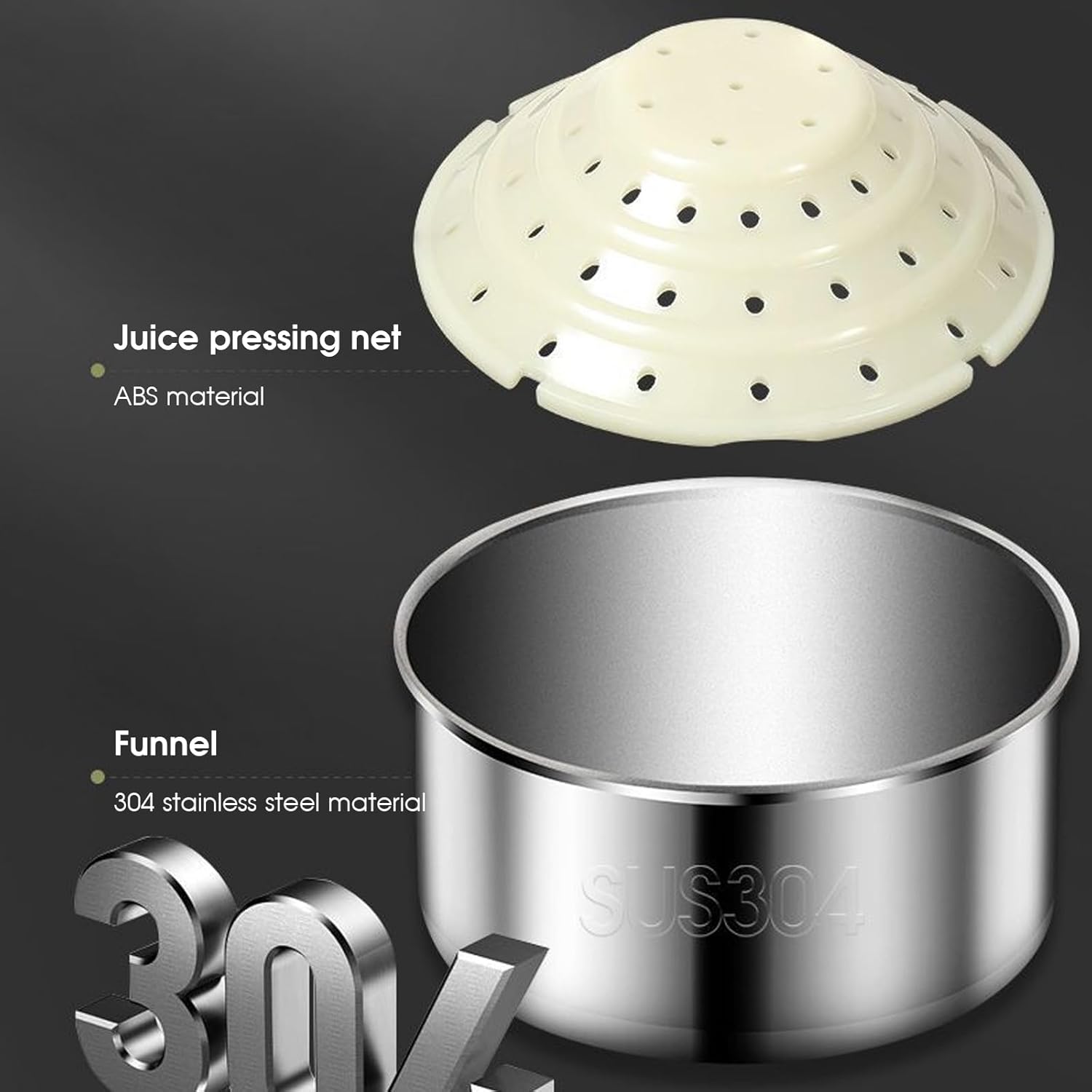 Manual Juicer, Manual Juicer Hand Press 304 Stainless Steel Fruit Press Efficient Juice Extractor with 300ml Measuring Cup for Oranges, Grapes, Lemons, Berries, Fruit