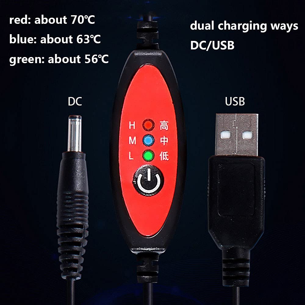 Fascia per Tutore Riscaldato per Polso, Riloer 3 Livelli Regolabili per Alleviare il Dolore Fascia per Tutore Riscaldato per Polso con Ricarica USB DC, Mano Giusto con Funzione di Massaggio
