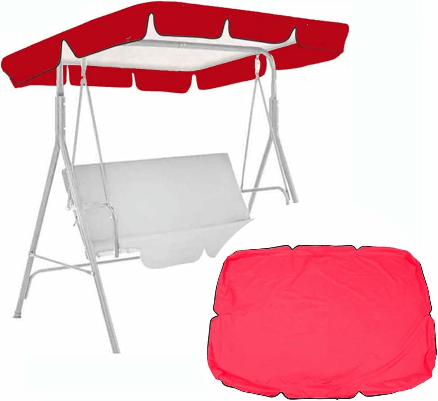 Replacement Canopy for Swing,Replacement Roof for Universal Garden Swing,UV Protection Outdoor Garden Swing for Outdoor Patio (Includes Only Replacement Tarps)~/