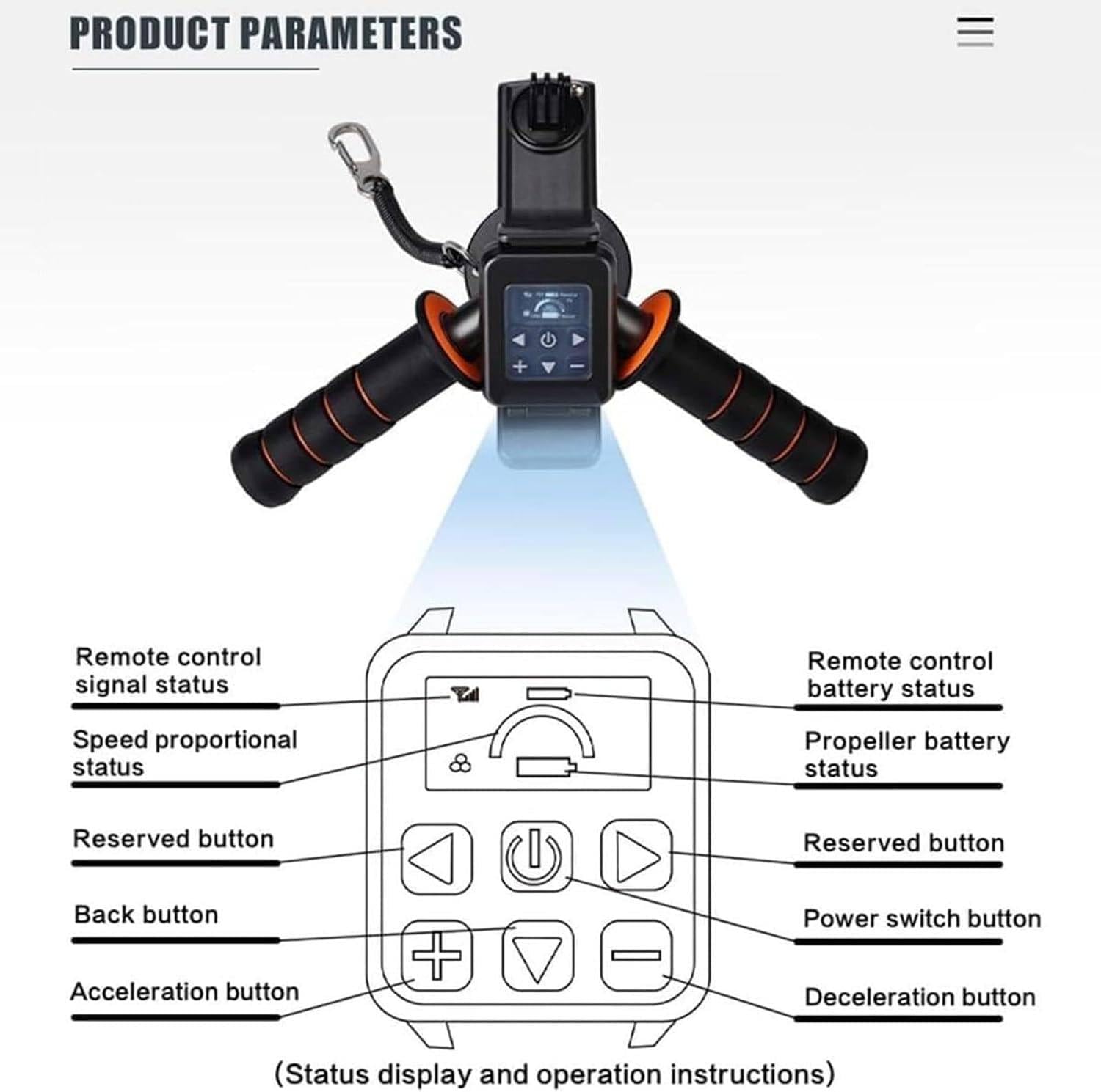 Scooter Subacqueo, Booster per Nuoto Subacqueo, Set di Propulsori Subacquei Senza Spazzole da 130 Minuti, Scooter Elettrico Subacqueo da 10 Km/H, per Piscina per Sport Acquatici,1000mAh