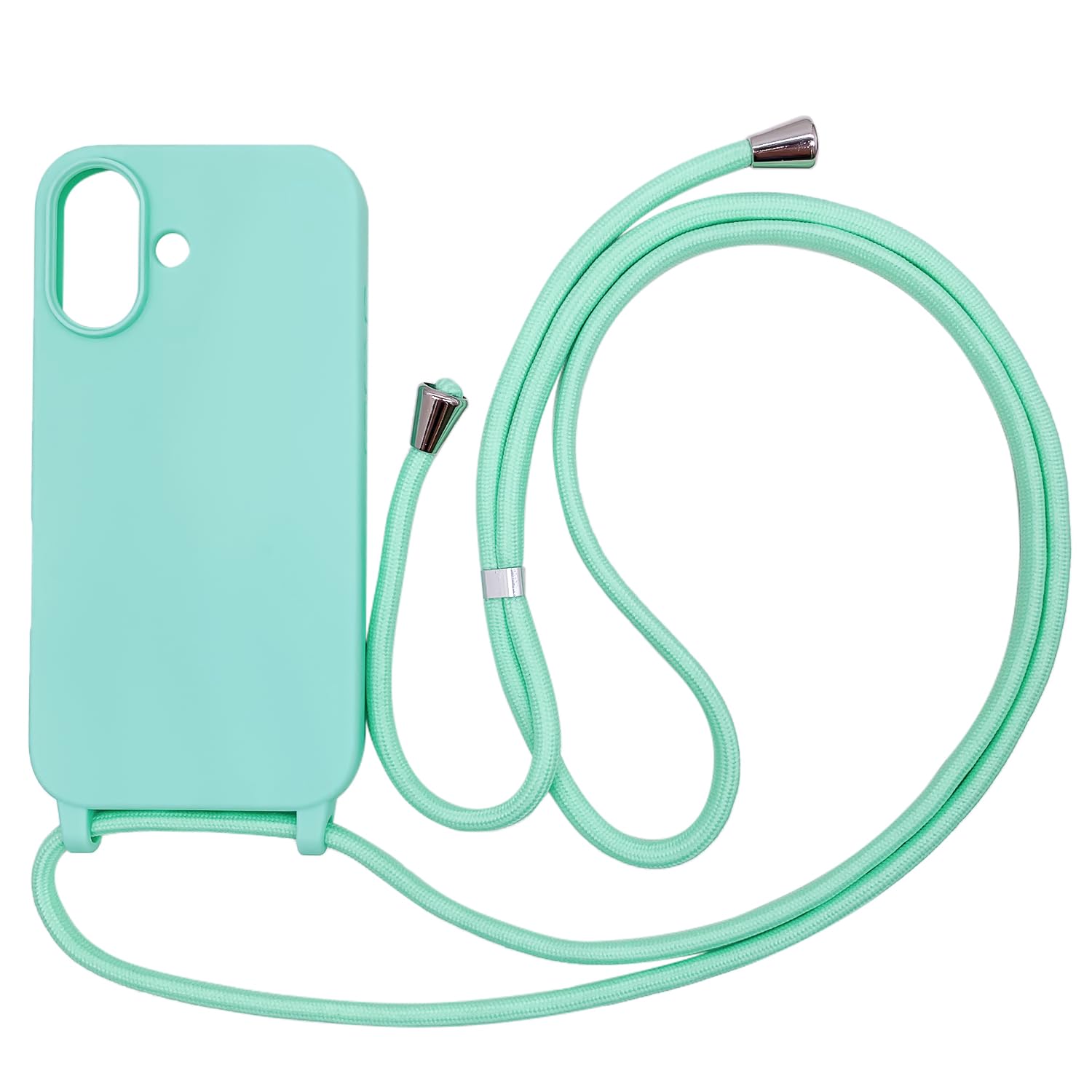 Funda Compatible con iPhone 16(6.1"),Ajustable Collar Correa de Cuello Cordón Cuerda Carcasa TPU Bumper Silicona Skin Caso para iPhone 16(6.1")-Rojo — view 31