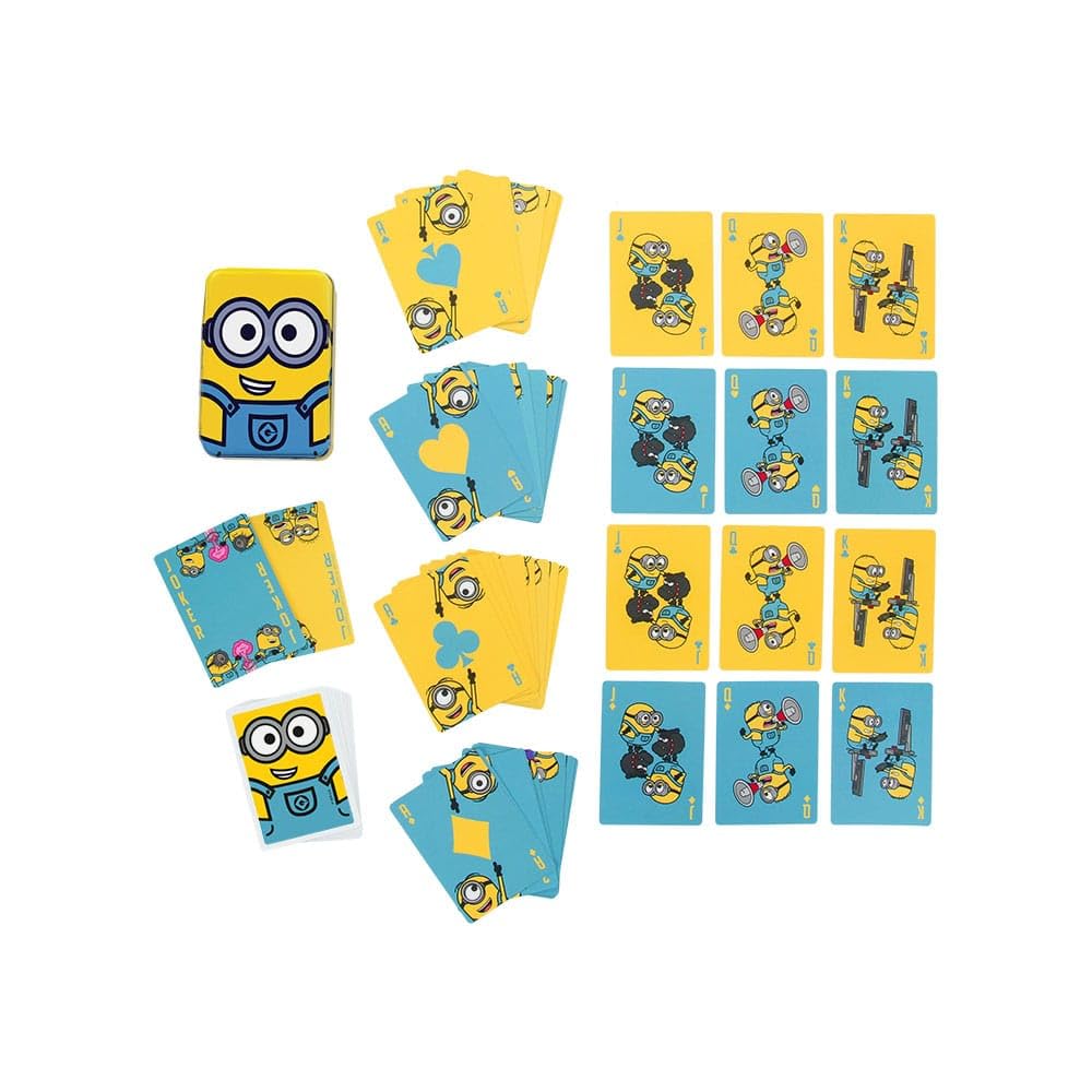 Paladone Ilustrowane karty do gry Minionki – oficjalnie licencjonowana klasyczna gra karciana Despicable Me w puszce kolekcjonerskiej, kultowe postacie z udziałem Kevina Stuarta i Boba, prezent dla