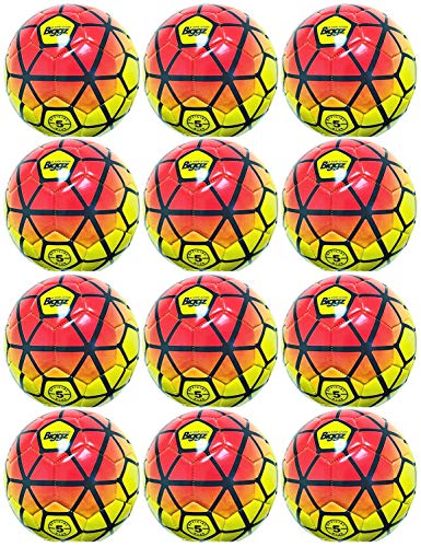 (Pack of 12) Premium Durable Soccer Ball Size 5 Bulk Wholesale with Pump