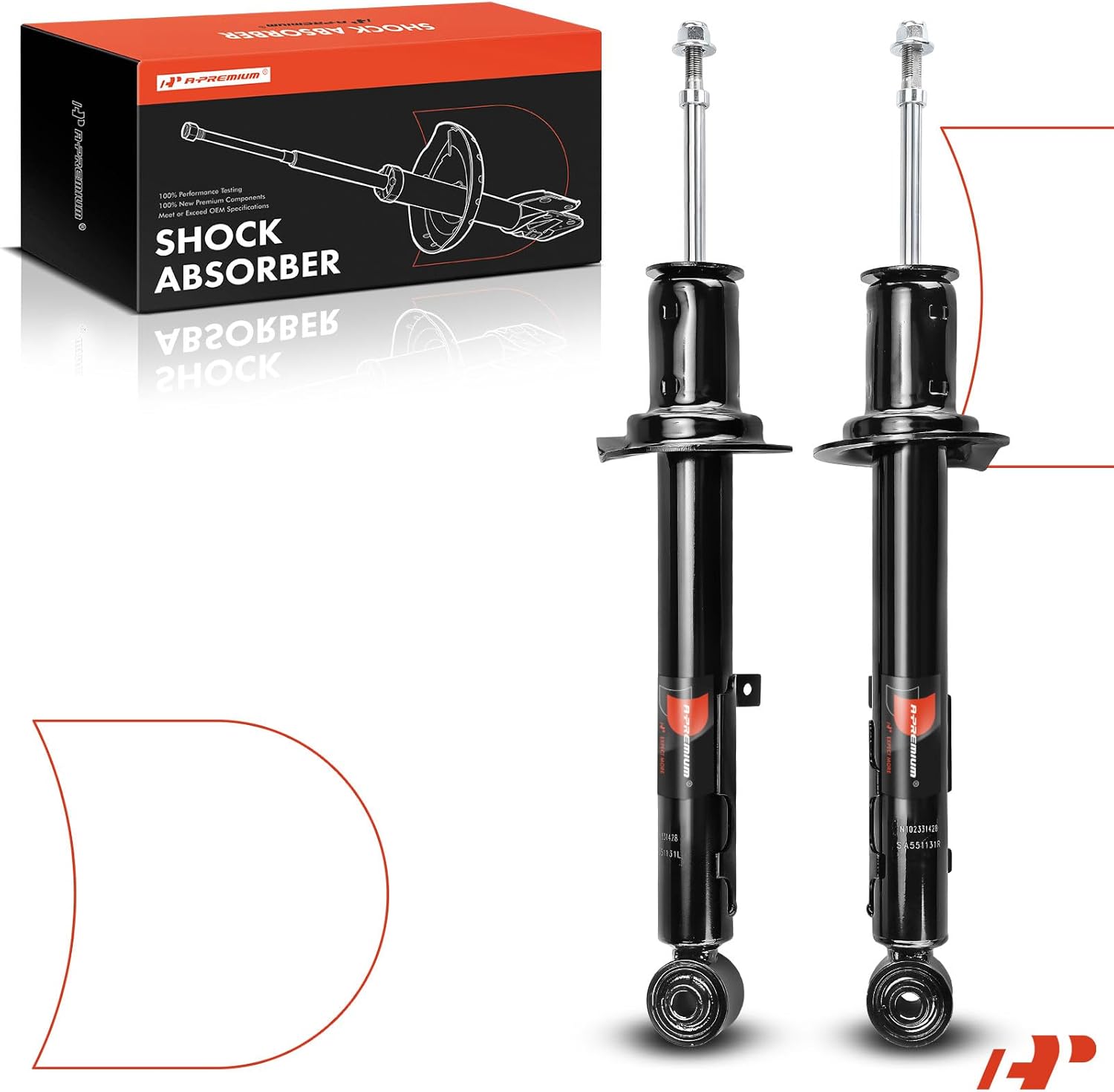 A-Premium Front Pair (2) Shock Absorber Compatible with Lexus IS200t 2016, IS250 2006-2015, IS350 2006-2016, Driver and Passenger Side