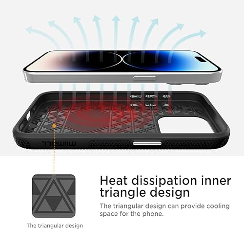 Miniatura 5 de Miimall Funda magnética delgada compatible con iPhone 15 Pro, color negro