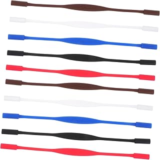 10 peças de silicone para óculos, cordão com contas, cordão para óculos de sol, cordão de óculos, cordão de guardanapo, pescoço, corda esportiva, corrente fixa antiderrapante para óculos, Cores sortidas, 20x0.4x0.4cm