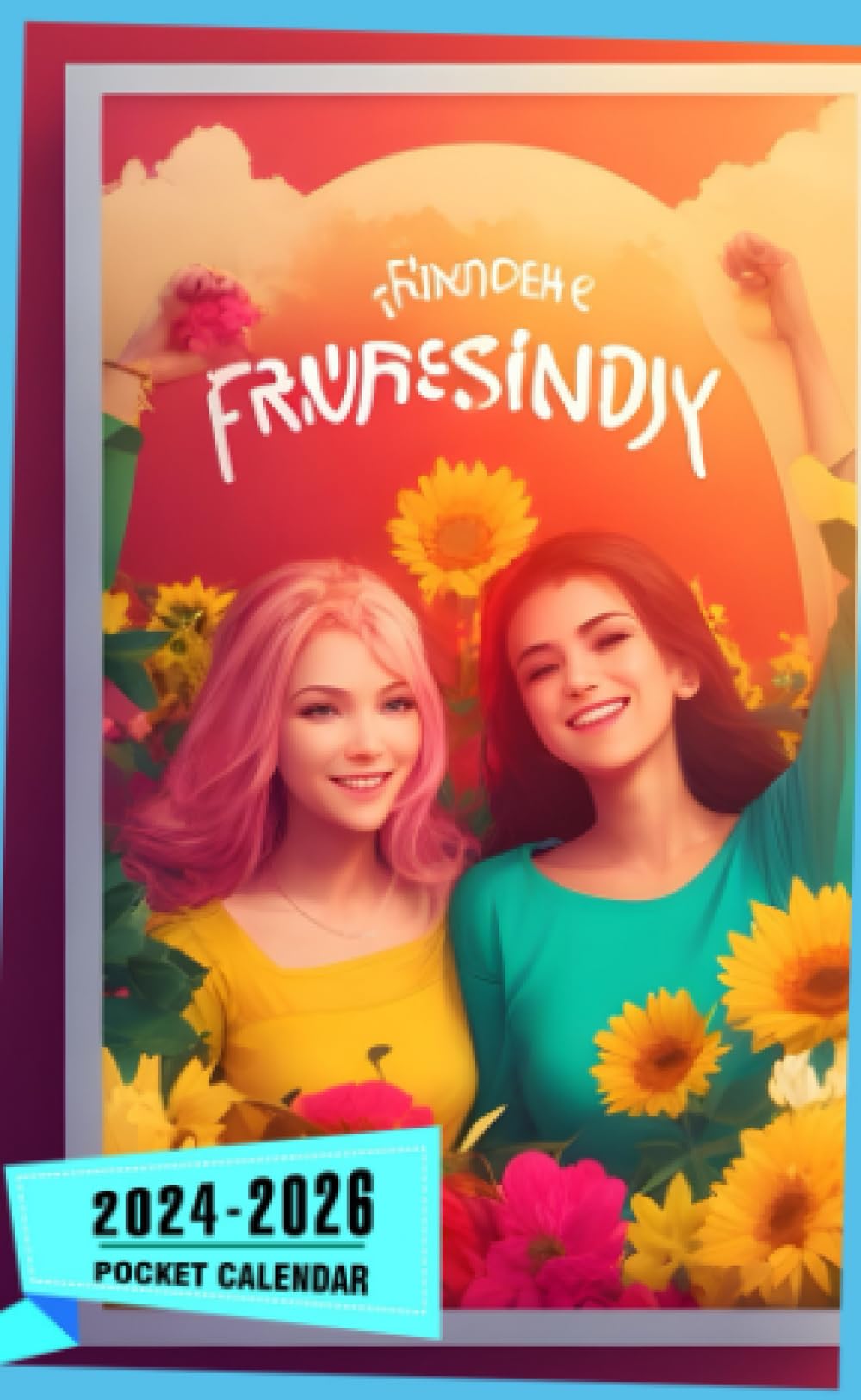 Pocket Calendar 2024 - 2026 With Moon Phase: Three-Year Monthly Planner for Purse , 36 Months from January 2024 to December 2026 | Friendship Day design | Wishing happy friendship day to all