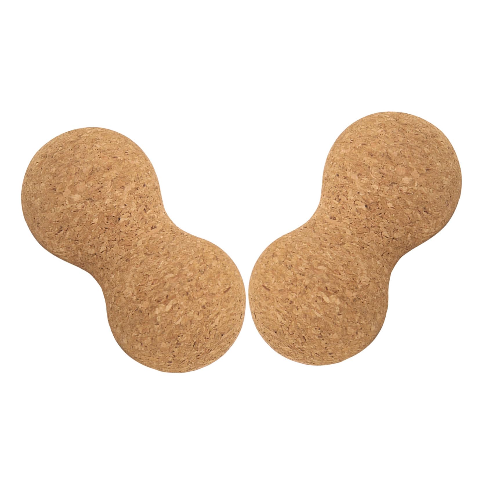 2piezas Bolas de Masaje de Espalda de Corcho Balones de Masaje de Cacahuete para Relajar la Espalda Cuello Masajeador Compacto para Yoga y Fitness