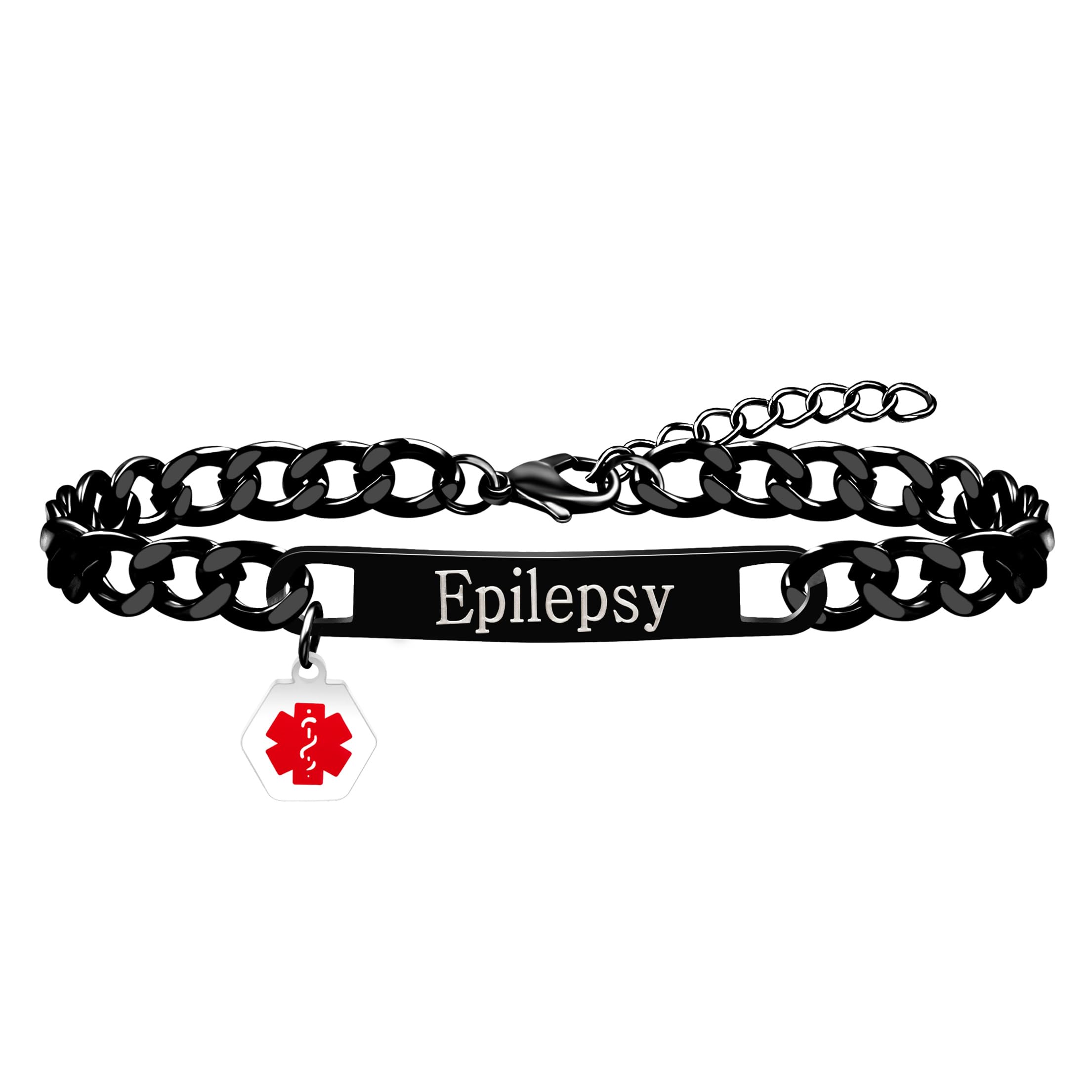 Internationales Medizinisches Alarm-Armband Zircobic – Für Ältere und ihre Familie – Edelstahl & Kubanische Gliederkette