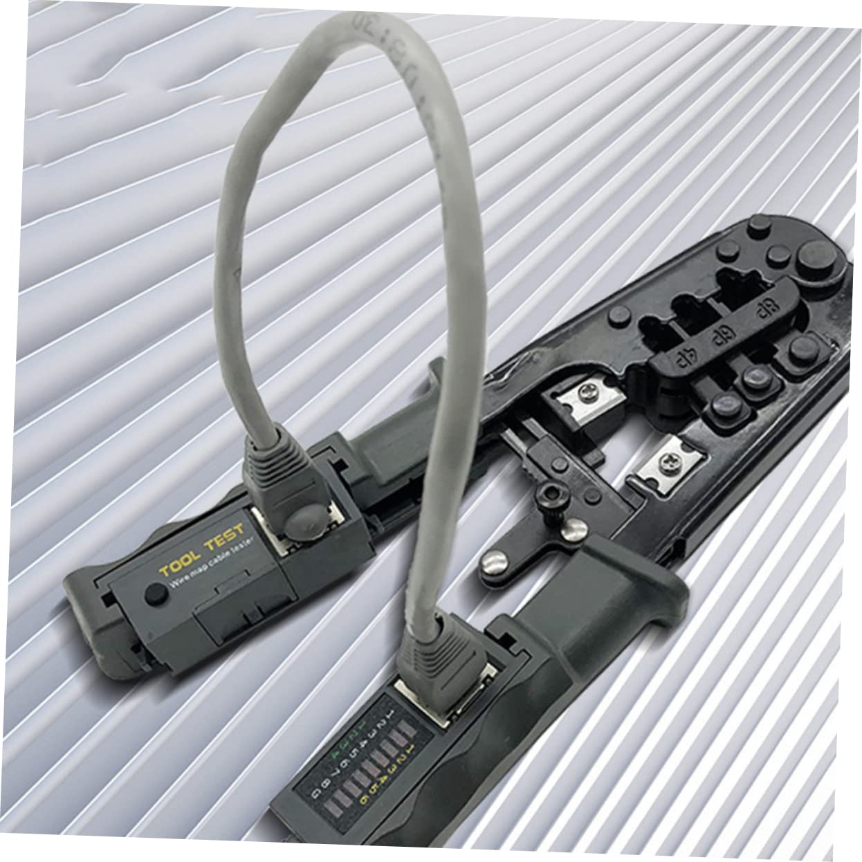 Pinza Crimpatrice Multi- Con Tester Per Ethernet Stripper e Crimpatrice Per Design Ergonomico e Alta Precisione Utensile Elettrico Per Installazioni Rete