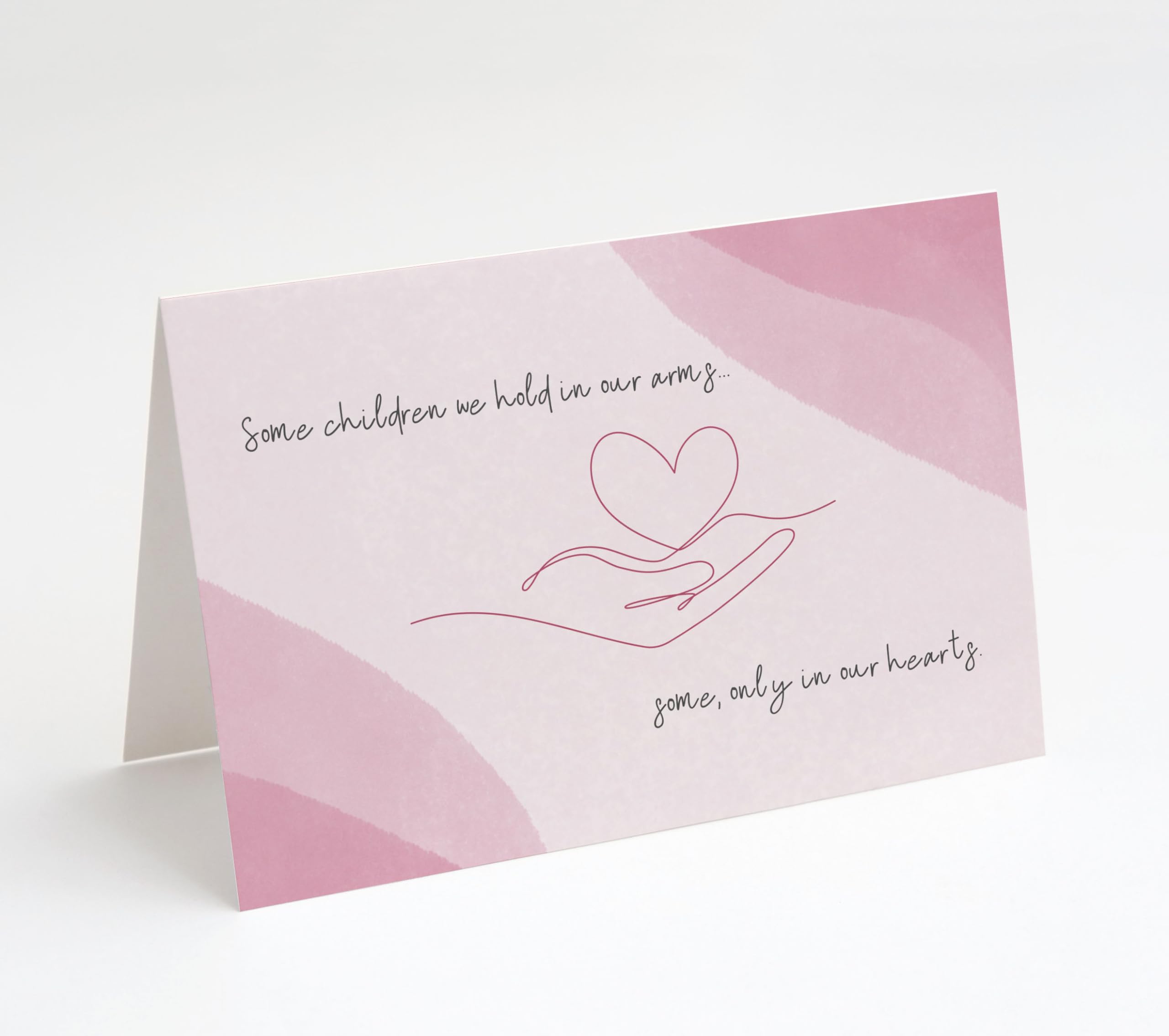M Market On Mainstreet Miscarriage, Stillbirth, Pregnancy Loss Sympathy Greeting Card, 5"x7" Greeting Card w/Envelope, Made in the USA (Pink Waves)