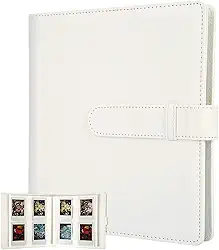 Álbum de Fotos Autocolante 256 Páginas, Album Fotos - Capa em Couro Sintético e Páginas em PVC, Compatível com Instax Mini 12/11/9/8, 3 pol (7.6 cm) (Branco)