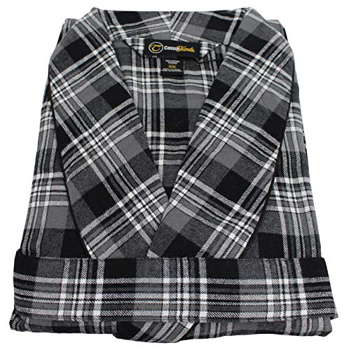 Casual Trends Classical Sleepwear Men’s 100% Cotton Flannel Shawl Collar Robe,3