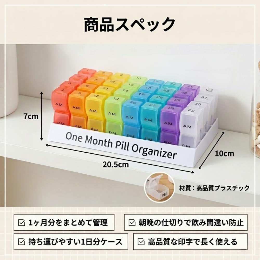 サプリメント♥バニボ2袋+2025カレンダー Amazon.co.jp: ideastore ピルケース 薬ケース サプリメント