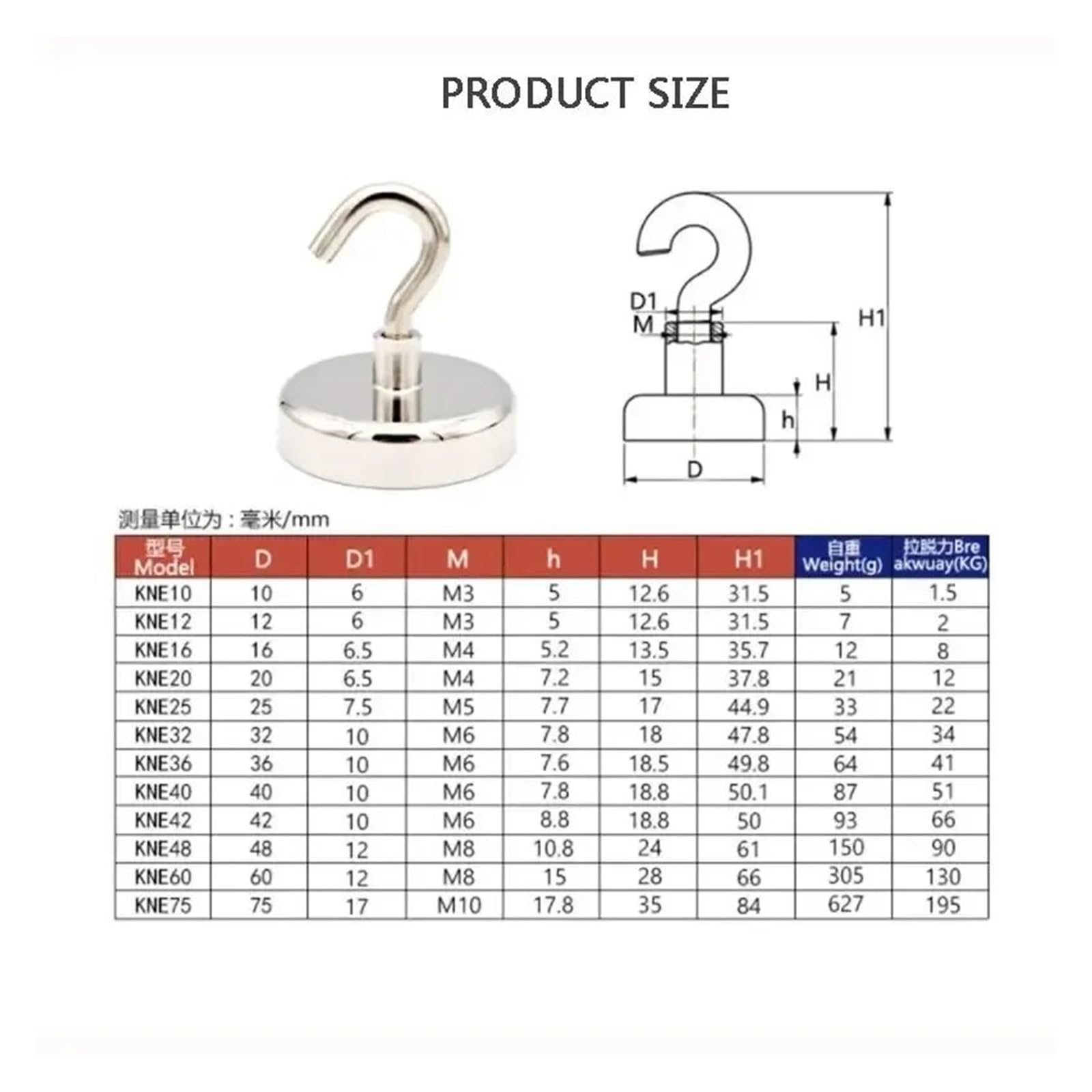 Genérico 10 Uds. Ganchos magnéticos almacenamiento multiusos hogar cocina Bar perchas de baño(E32-Max-Tension34kg)